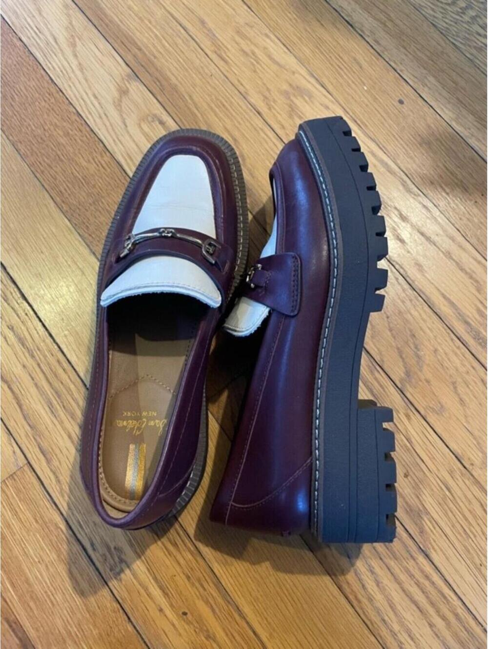 Sam Edelman Women's Laurs Lug Sole Shoe Two Tone Burgundy Cream US 7 - Picture 12 of 15